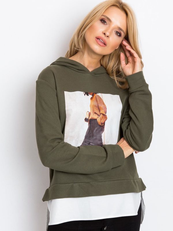 RUE PARIS Khaki Sweatshirt Warm