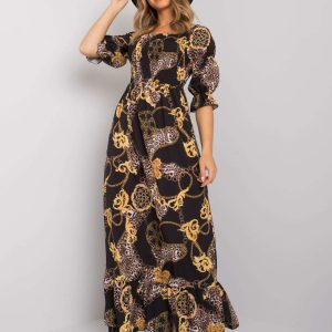 Black and yellow Seanna maxi dress