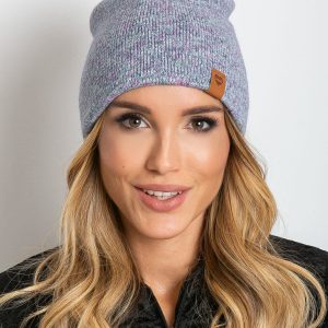 Gray-purple hat with wool