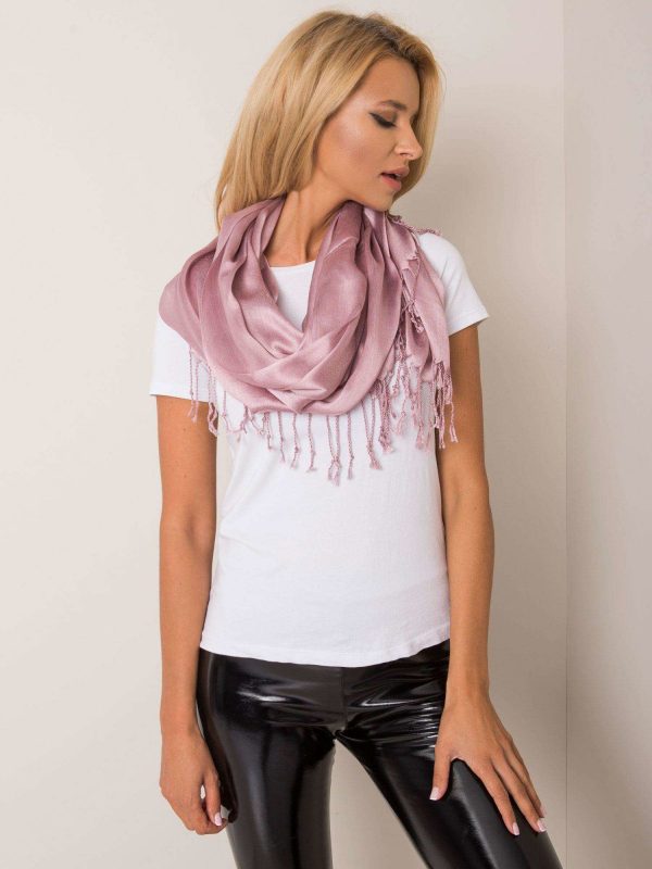 Women's Dirty Pink Scarf with Fringe