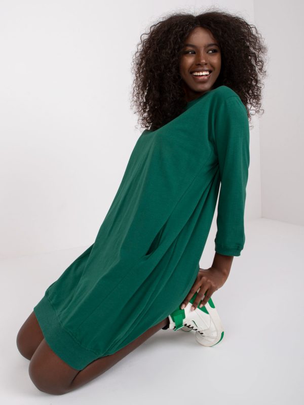 Dark green dress with Salou ribbed