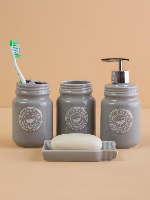 Grey Bathroom Accessories Set