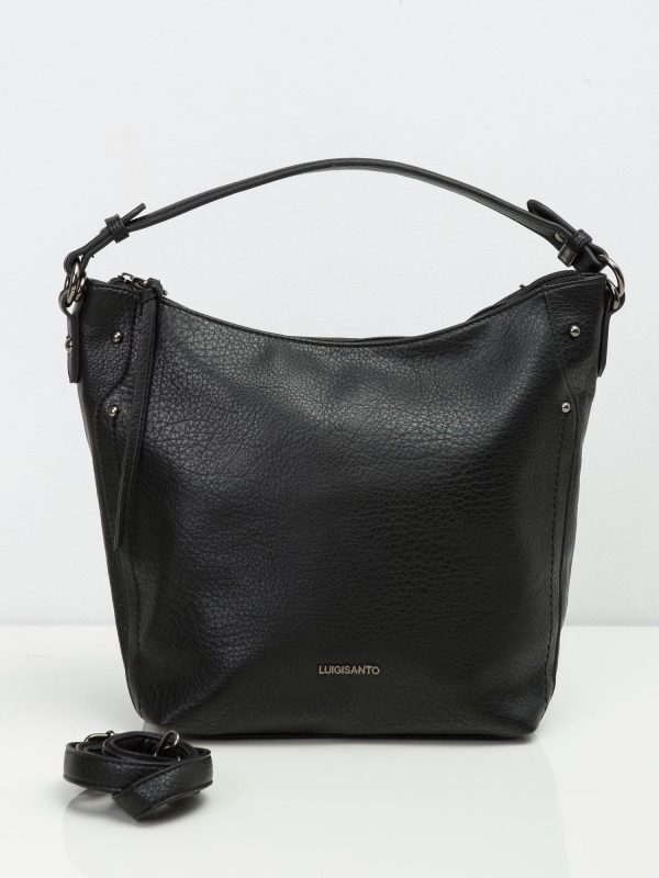 Black eco-leather handbag