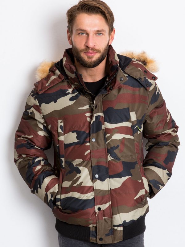 Camo padded jacket for men