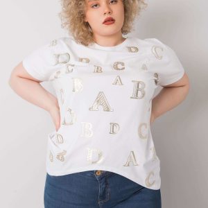 Sabina white plus size blouse