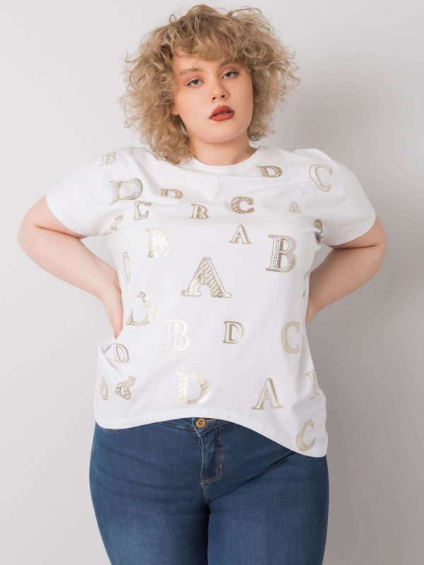 Sabina white plus size blouse