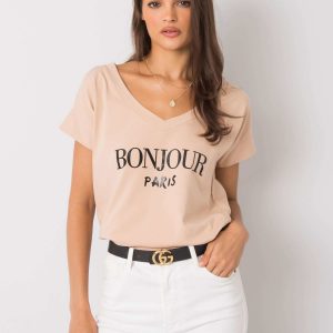 Beige t-shirt with the inscription Emille