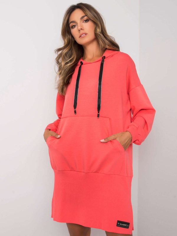 Lorelei Coral Hooded Dress