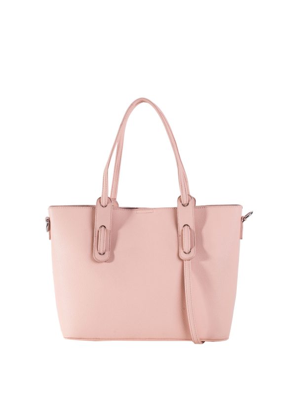 Pink capacious shoulder bag with handles