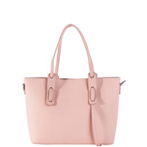 Pink capacious shoulder bag with handles