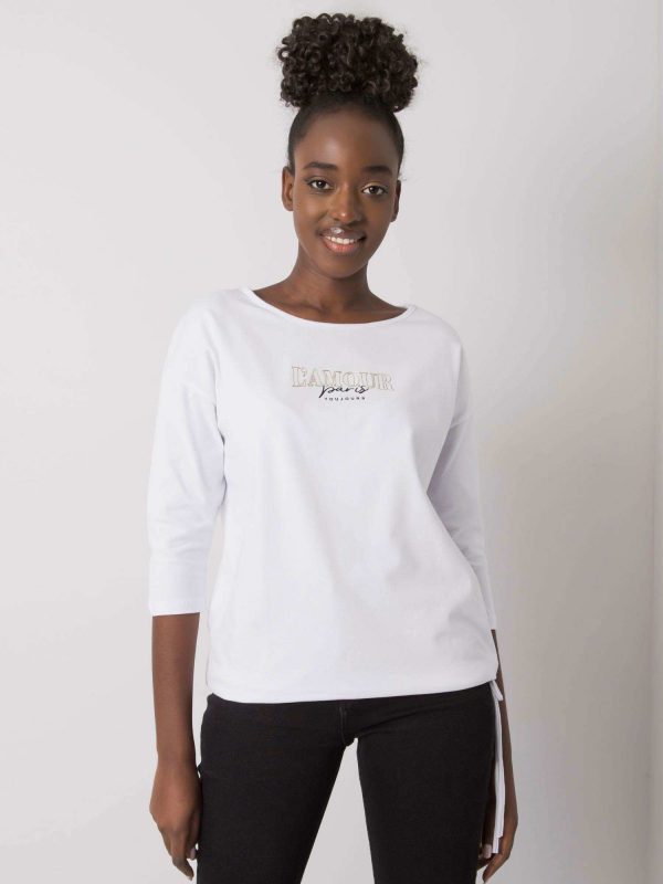 White blouse with minimalist inscription Fernand