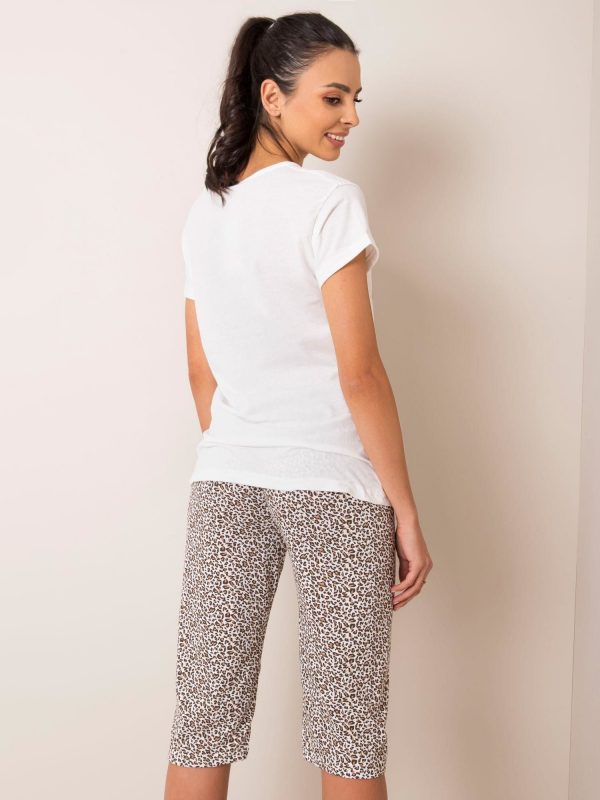 White & Brown Patterned Pyjamas