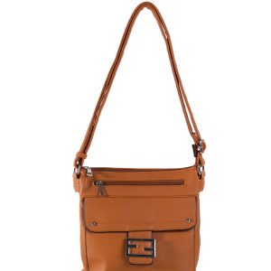 Brown Small Eco Leather Shoulder Bag