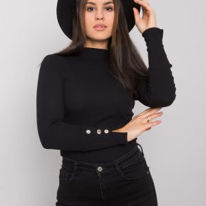 Black Fit Long Sleeve Blouse Marbella RUE PARIS