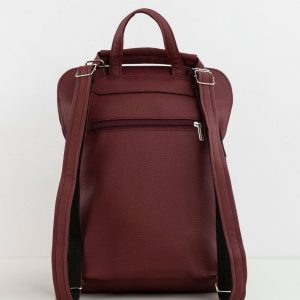 Burgundy eco leather backpack