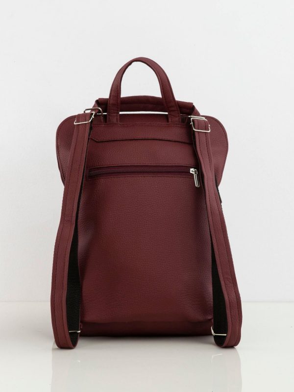 Burgundy eco leather backpack