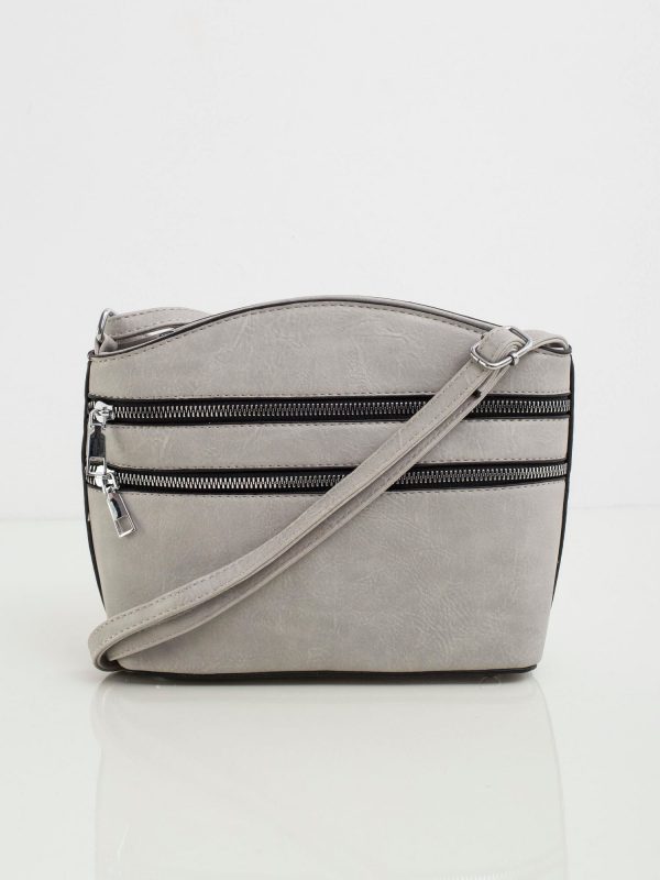 Grey Messenger Messenger with Zippers