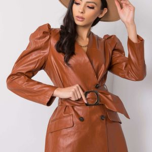 Felicia Light Brown Eco Leather Dress