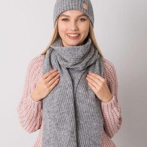 Gray winter set hat and scarf RUE PARIS