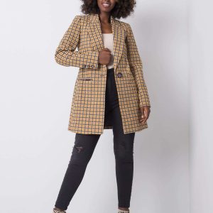 Brown and black houndstooth coat Adelia