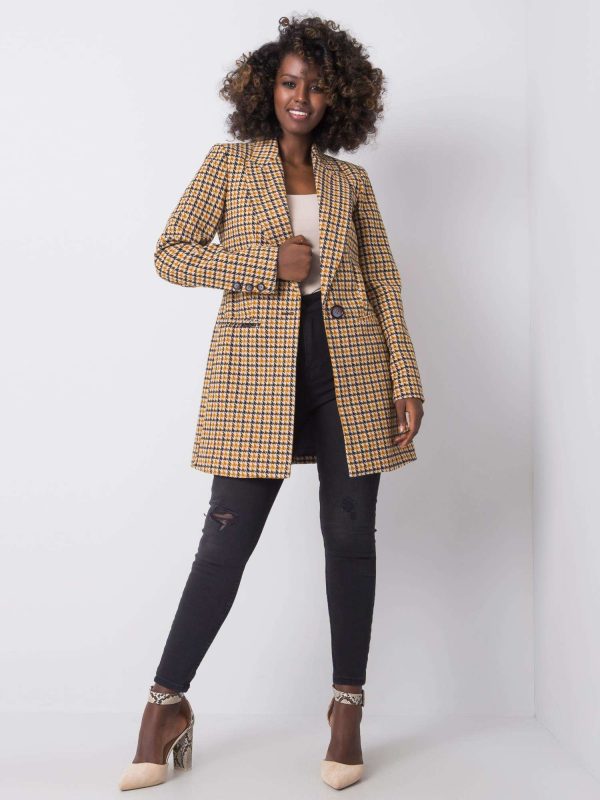 Brown and black houndstooth coat Adelia