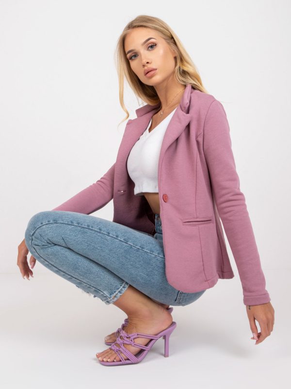 Dirty pink sweatshirt jacket with clasp