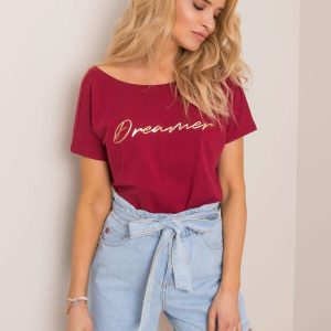 Burgundy t-shirt Pauline RUE PARIS