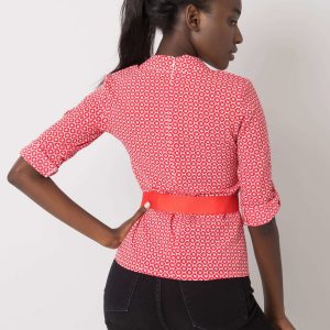 White and red blouse with Tiana patterns