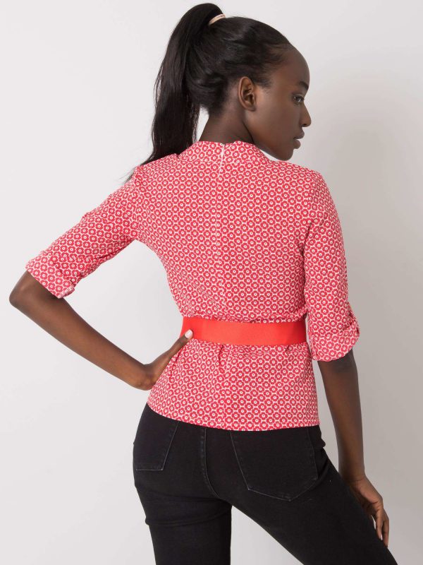 White and red blouse with Tiana patterns