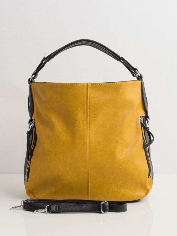 Yellow Eco Leather City Bag