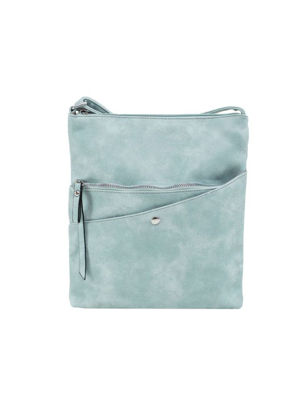 Light blue ladies bag with pockets