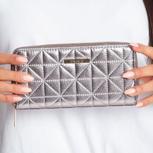 Silver wallet with quilting