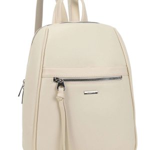 Cream women's backpack with pocket LUIGISANTO