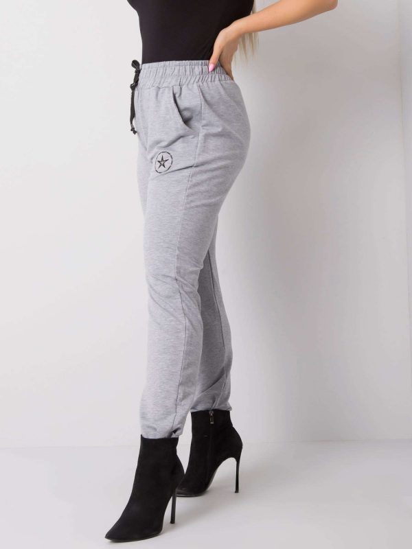 Grey melange plus size pants Judith