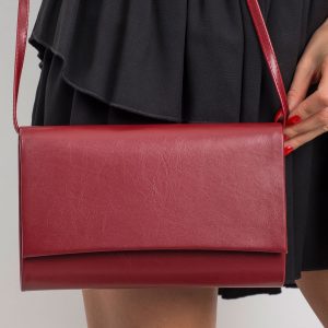 Dark red clutch bag