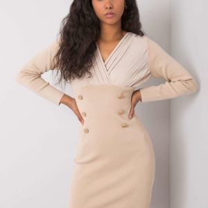 Beige Fit Dress Arcelia