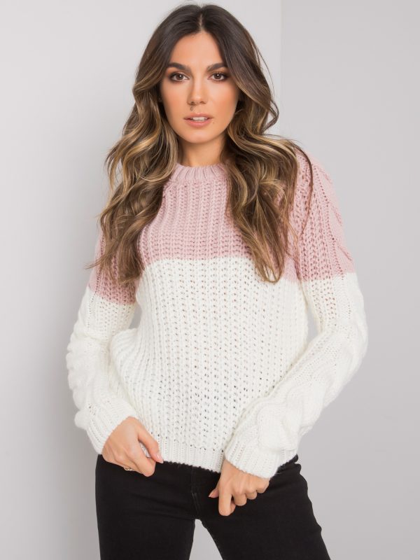 Pink-ecru women's sweater Bergerac RUE PARIS