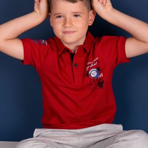 TOMMY LIFE Red boy's polo shirt