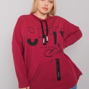 Burgundy plus size hoodie Hackney