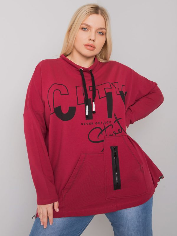 Burgundy plus size hoodie Hackney