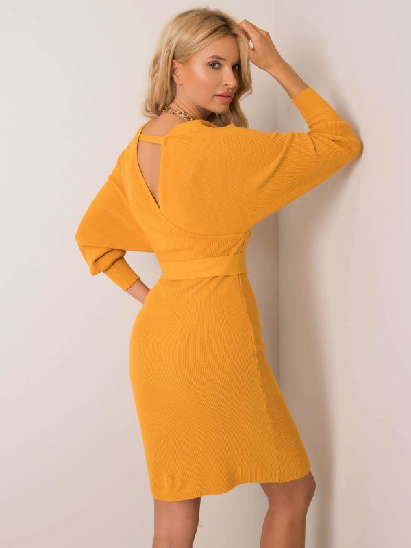 Mustard dress Ernestina RUE PARIS