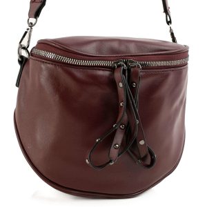 Burgundy eco leather handbag