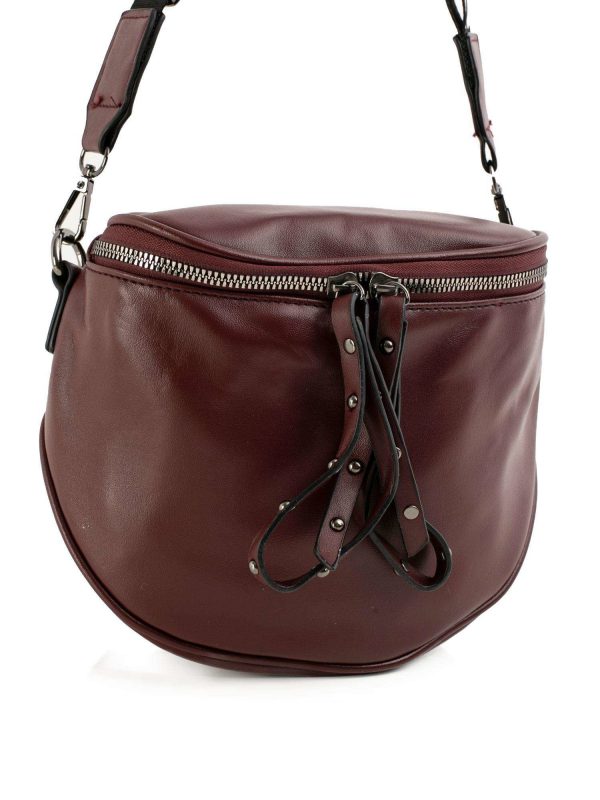 Burgundy eco leather handbag