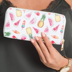 White Olong Printed Wallet