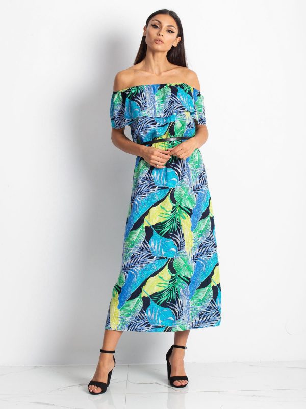 Blue and green Caraibbean dress