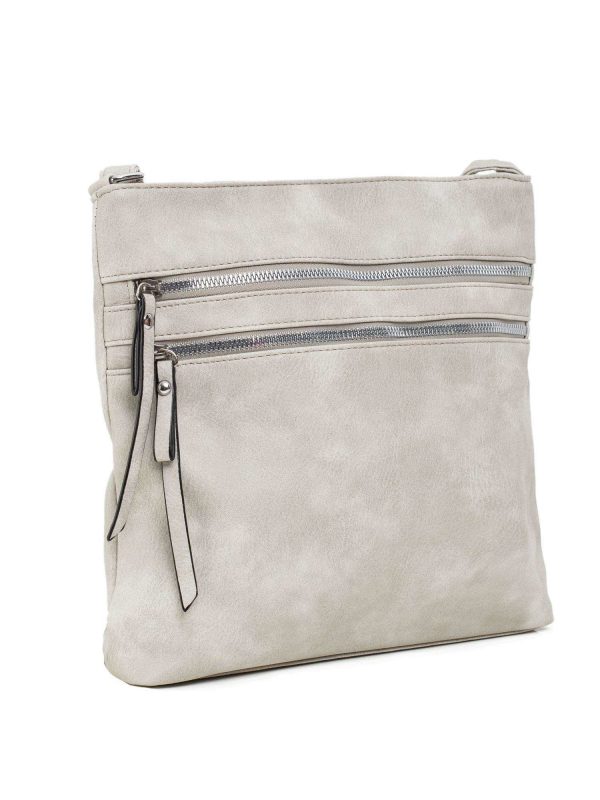 Light gray handbag with pockets