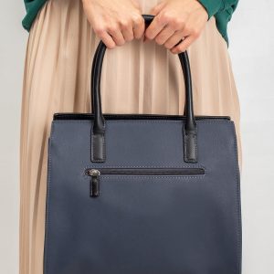 Navy Blue Ladies Handbag with Detachable Strap