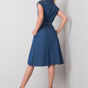 Dark blue dress with buttons Depika RUE PARIS