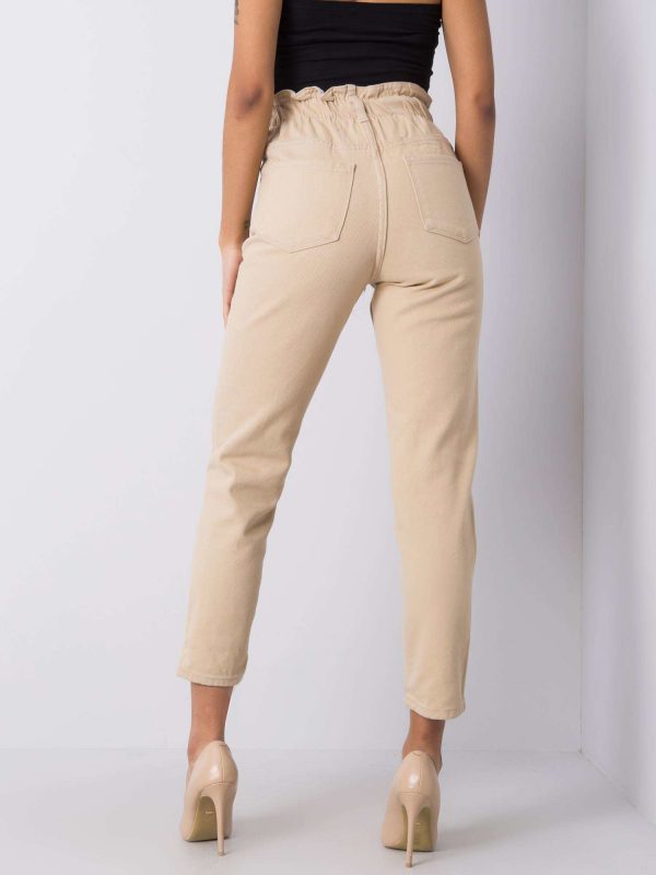 Beige high waist jeans Araceli RUE PARIS