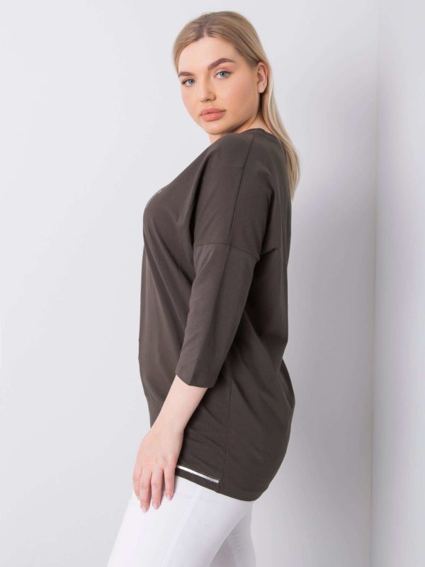 Dark khaki blouse plus size Truth